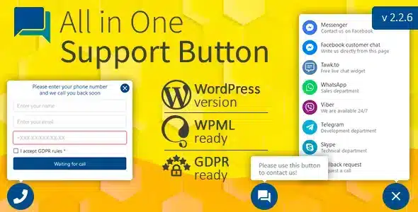All in One Support Button + Callback Request