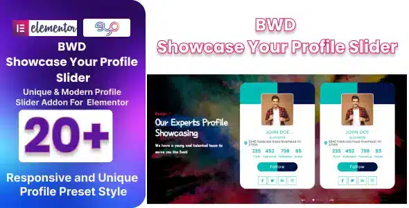 Showcase Your Profile Slider For Elementor