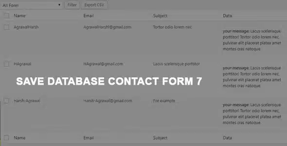 WordPress Contact Form 7 PDF, Google Sheet & Database
