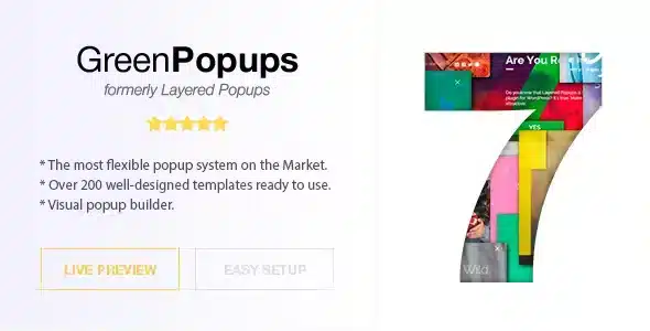 Green Popups (formerly Layered Popups) - Popup Plugin for WordPress