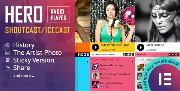 Hero - Shoutcast Icecast Radio Player - Elementor