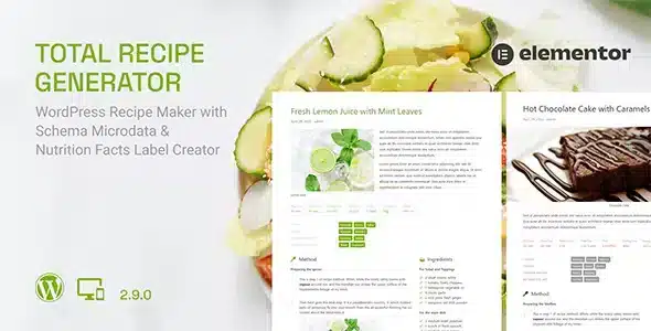 Total Recipe Generator for Elementor