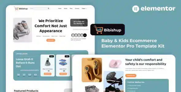 Bibishup - Baby & Kids Ecommerce Elementor Pro Template Kit
