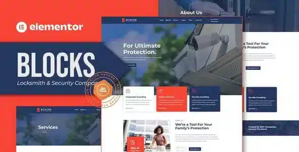 Blocks - Locksmith & Security Company Elementor Template Kit