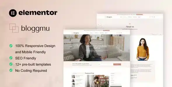 Bloggmu - Feminine Blog Elementor Template Kit