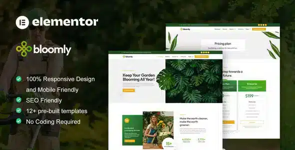 Bloomly - Landscape & Gardening Service Elementor Pro Template Kit