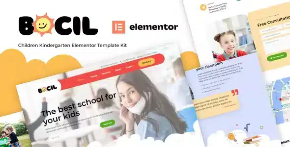 Bocil - Children Kindergarten Elementor Template Kit
