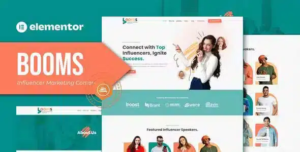 Booms - Influencer Marketing Conference Elementor Template Kit