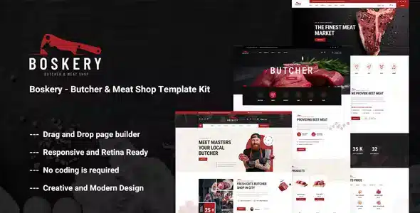 Boskery - Butcher & Meat Shop Template Kit