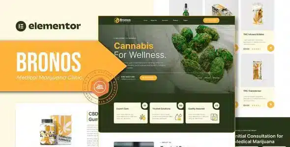 Bronos – Medical Marijuana Elementor Template Kit