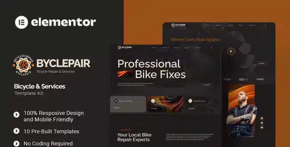 Byclepair - Bicycle & Service Elementor Template Kit