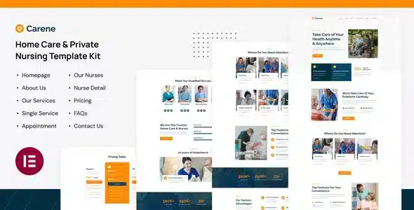 Carene - Home Care & Private Nursing Services Elementor Pro Template Kit