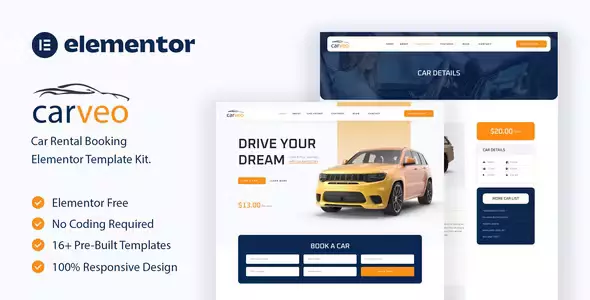 Carveo - Car Rental Elementor Template Kit