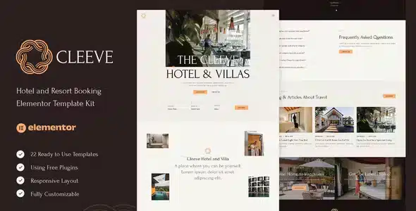 Cleeve Hotel and Resort Booking Elementor Kit