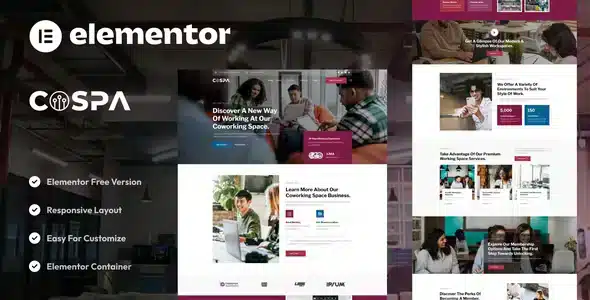Cospa – Coworking Space & Virtual Office Elementor Template Kit