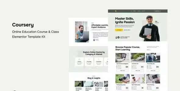Coursery - Online Education Course & Class Elementor Template Kit