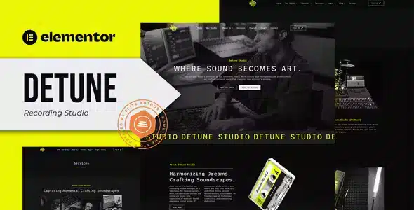 Detune - Recording Studio Elementor Template Kit
