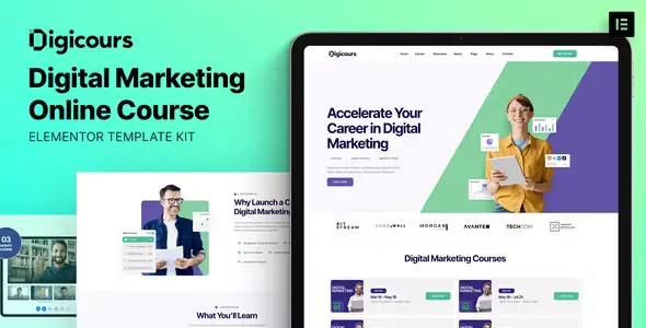 Digicours - Digital Marketing Online Course Elementor Template Kit