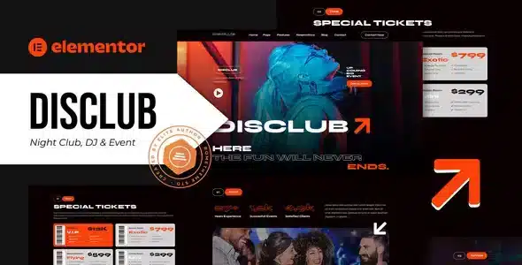 Disclub - Night Club DJ & Events Elementor Pro Template Kit