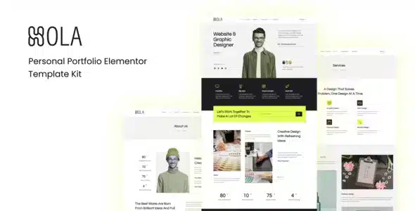 Hola – Personal Portfolio Elementor Template Kit