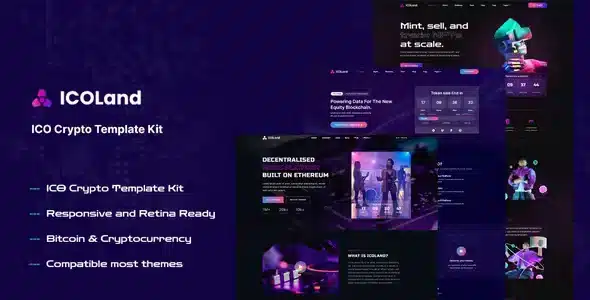 ICOLand - NFT Cryptocurrency Elementor Template Kit