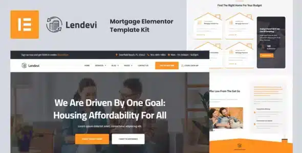 Lendevi - Mortgage Elementor Pro Template Kit