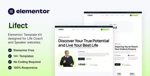 Lifect – Life Coach & Speaker Elementor Template Kit