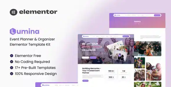 Lumina – Event Planner & Organizer Elementor Template Kit
