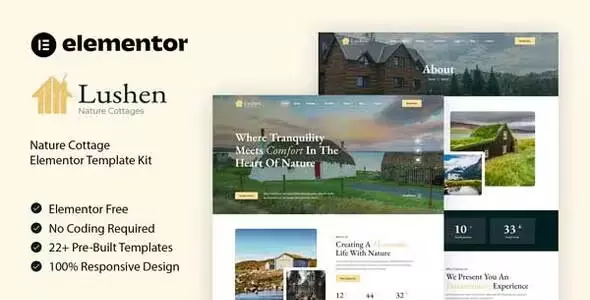Lushen – Nature Cottage Elementor Template Kit