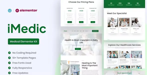 Medicly Medical Elementor Pro Template Kit