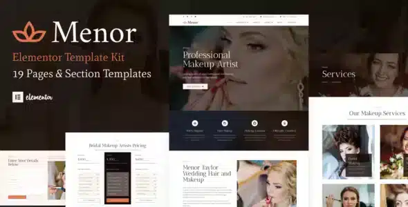Menor – Makeup Artist & Hair Stylist Elementor Template Kit