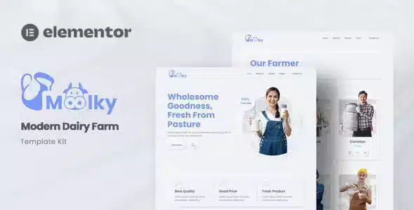 Moolky - Modern Dairy Farm Elementor Template Kit
