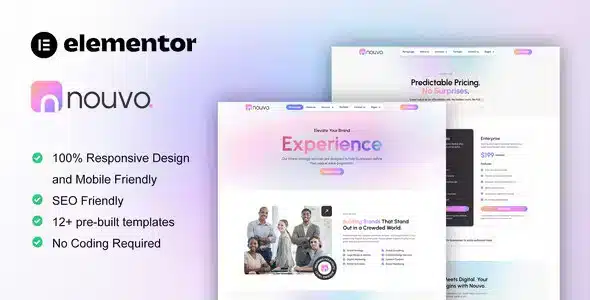 Nouvo – Digital Marketing Agency Elementor Pro Template Kit