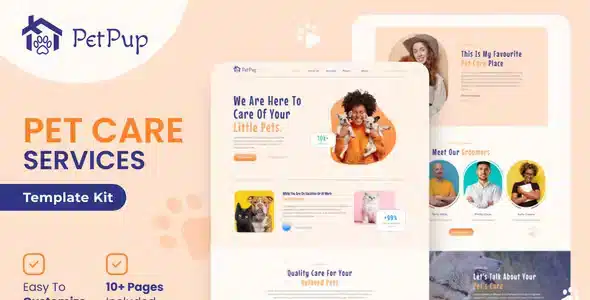 PetPup - Pet Care Services Elementor Template Kit