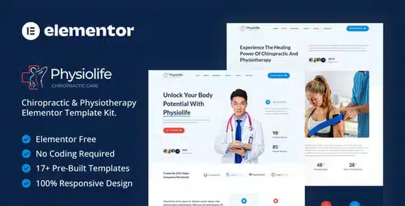 Physiolife - Chiropractic & Physiotherapy Elementor Template Kit