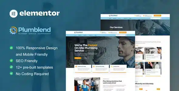 Plumbend - Plumbing Service Elementor Template Kit