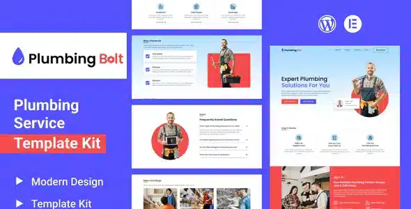 Plumbing Bolt - Plumbing Services Elementor Template Kit
