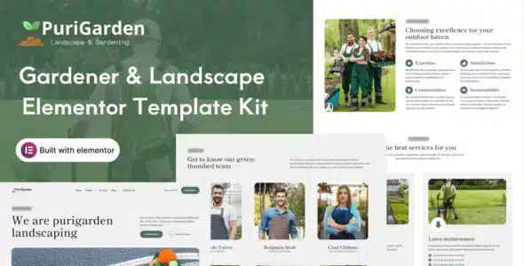 PuriGarden – Gardener & Landscape Elementor Pro Template Kit