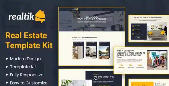 Realtik - Real Estate & Property Sales Elementor Template Kit
