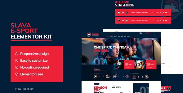 Slava - Esport & Gaming Elementor Template Kit