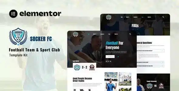 Socker - Football Team & Sports Club Elementor Template Kit