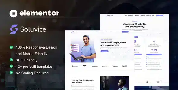 Soluvice – IT Solutions & Services Company Elementor Pro Template Kit