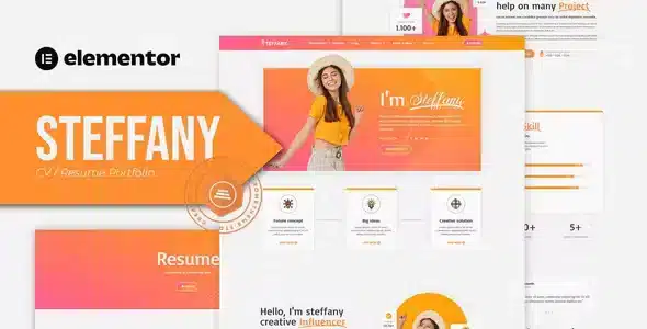 Steffany - CV Resume Elementor Pro Template Kit