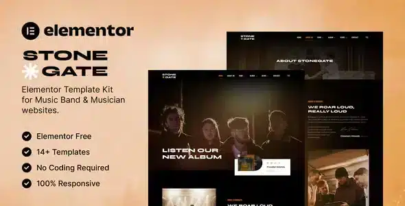 Stonegate – Music Band & Musician Elementor Template Kit