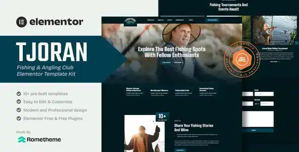 Tjoran – Fishing and Angling Club Elementor Template Kit