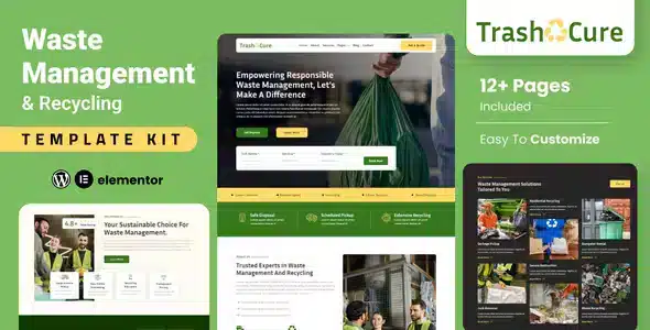 Trashcure – Waste Management & Recycling Service Elementor Template Kit
