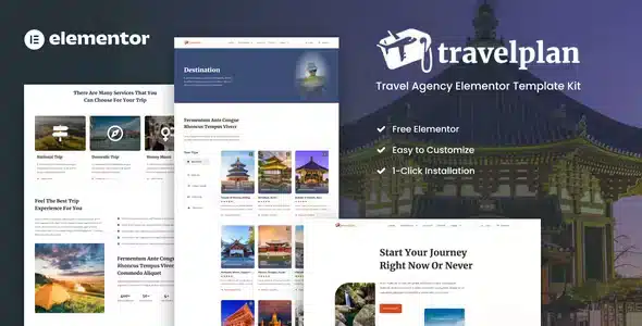 Travelplan - Tour & Travel Agency Elementor Template Kits