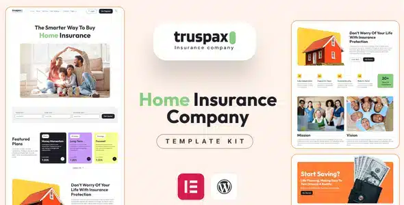 Truspax - Insurance Agency Elementor Template Kit