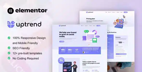 UpTrend – Social Media Marketing Agency Elementor Template Kit