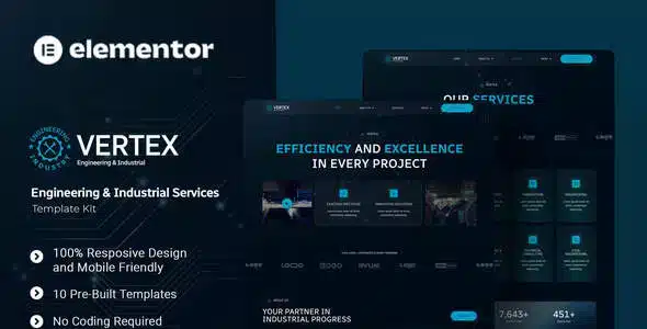 Vertex - Engineering & Industrial Services Elementor Template Kit